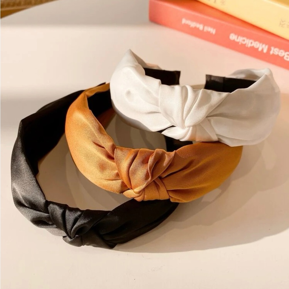 New 3pcs Solid Knot Headband Set